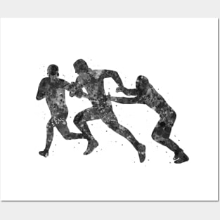 Rugby player black and white Posters and Art